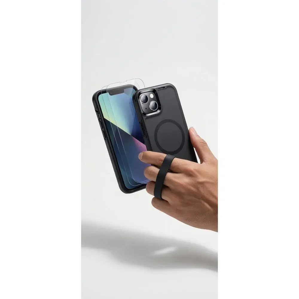 SPIDERCASE Magnetic iPhone 13 Case (Black) – Military Grade Shockproof with MagS